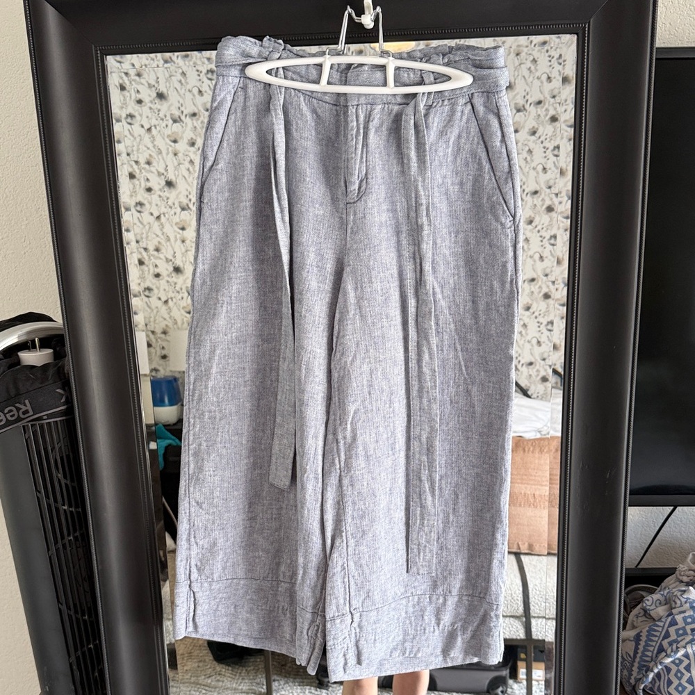Banana Republic Light Gray Chinos with Tie Waist Sz 6